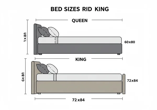 Visual comparison of King, Queen, California King sizes