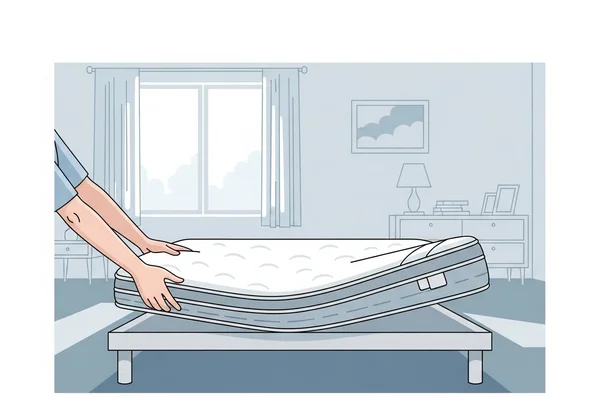 Person rotating a mattress for even wear