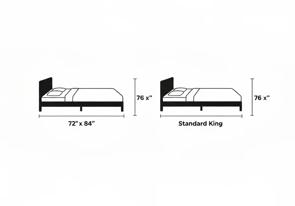 Infographic comparing California King vs Standard King
