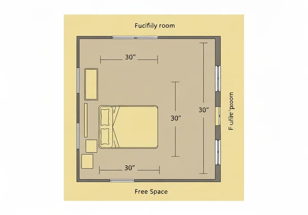 Floor plan diagram for California King bed in room