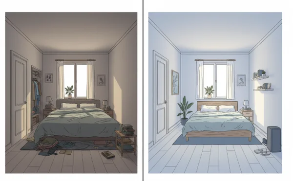 Bedroom layout before and after planning